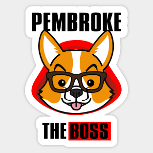 Corgi Dog Money Heist Boss Member Pembroke white Sticker